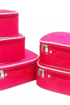 atorakushon   Nylon Pink Makeup Storage Box Cosmetic Vanity Travelling Bag Necklace Organizer Jewellery Pouch for Women