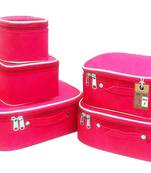 atorakushon   Nylon Pink Makeup Storage Box Cosmetic Vanity Travelling Bag Necklace Organizer Jewellery Pouch for Women