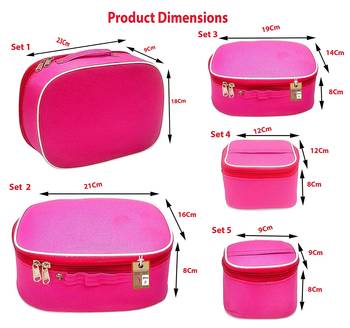atorakushon   Nylon Pink Makeup Storage Box Cosmetic Vanity Travelling Bag Necklace Organizer Jewellery Pouch for Women 4