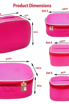 atorakushon   Nylon Pink Makeup Storage Box Cosmetic Vanity Travelling Bag Necklace Organizer Jewellery Pouch for Women