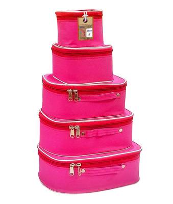 atorakushon   Nylon Pink Makeup Storage Box Cosmetic Vanity Travelling Bag Necklace Organizer Jewellery Pouch for Women 5