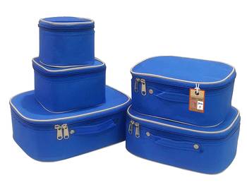 atorakushon   Nylon Blue Makeup Storage Box Cosmetic Vanity Travelling Bag Necklace Organizer Jewellery Pouch for Women 1