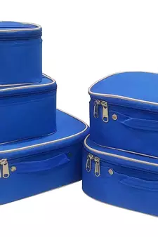 atorakushon   Nylon Blue Makeup Storage Box Cosmetic Vanity Travelling Bag Necklace Organizer Jewellery Pouch for Women