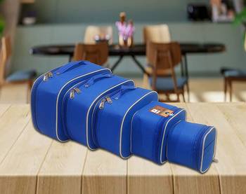 atorakushon   Nylon Blue Makeup Storage Box Cosmetic Vanity Travelling Bag Necklace Organizer Jewellery Pouch for Women 4