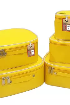 atorakushon®Nylon Mustard Makeup Storage Box Cosmetic Vanity Travelling Bag Necklace Organizer Jewellery Pouch for Women