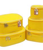 atorakushon®Nylon Mustard Makeup Storage Box Cosmetic Vanity Travelling Bag Necklace Organizer Jewellery Pouch for Women