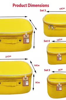 atorakushon®Nylon Mustard Makeup Storage Box Cosmetic Vanity Travelling Bag Necklace Organizer Jewellery Pouch for Women