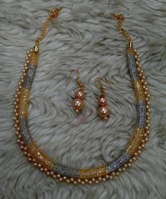 Elegent Choker Style Necklace  Gold Moti Set Bollywood style For Women & Girls 1