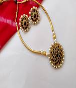 Elegant High Quality Black Stones Choker Set For Women  & Girls