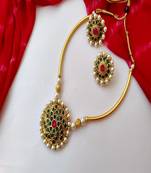 Elegant High Quality Green Stones Choker Set For Women  & Girls