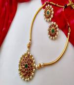 Elegant High Quality Red  Stones Choker Set For Women  & Girls