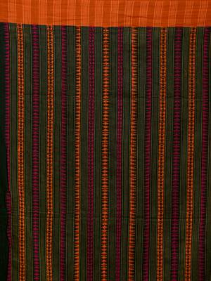Multicolor woven pure cotton saree with blouse 5