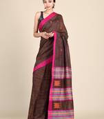 Multicolor woven pure cotton saree with blouse