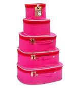 atorakushon   Nylon Pink Makeup Storage Box Cosmetic Vanity Travelling Bag Necklace Organizer Jewellery Pouch for Women