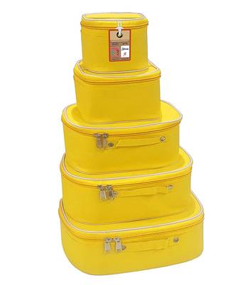 atorakushon®Nylon Mustard Makeup Storage Box Cosmetic Vanity Travelling Bag Necklace Organizer Jewellery Pouch for Women 5