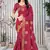 Pink embroidered art silk saree with blouse