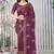 Wine embroidered art silk saree with blouse
