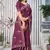 Wine embroidered art silk saree with blouse