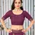 Wine embroidered art silk saree with blouse