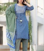 AL-AHAD Traditional Designer A-Line Rayon Kurti With Pant & Printed Dupatta Set.