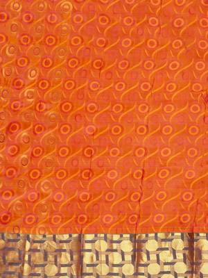 Coral hand woven kanchipuram silk saree with blouse 3