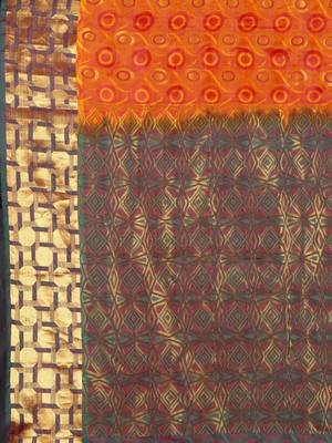 Coral hand woven kanchipuram silk saree with blouse 4