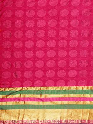 Red woven pure silk saree with blouse 3