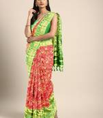 Red hand woven kanchipuram silk saree with blouse