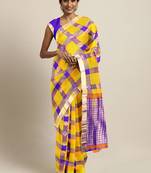 Multicolor hand woven kanchipuram silk saree with blouse