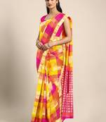 Multicolor hand woven kanchipuram silk saree with blouse