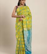 Green hand woven kanchipuram silk saree with blouse