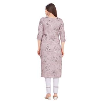 Purple embroidered rayon long-kurtis 2