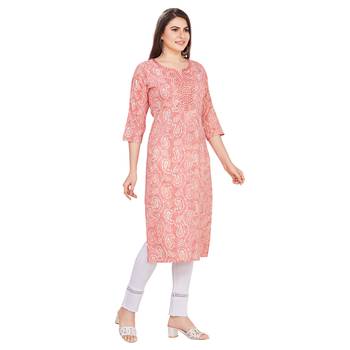 Light-blue embroidered rayon long-kurtis 4