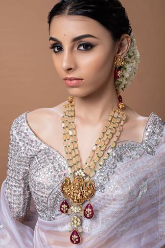 Yellow Gold multicolor kundan Jewellery