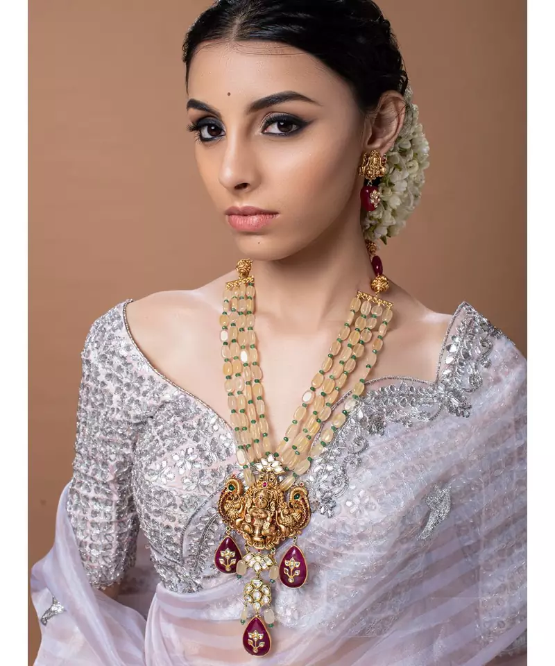 Yellow Gold multicolor kundan Jewellery