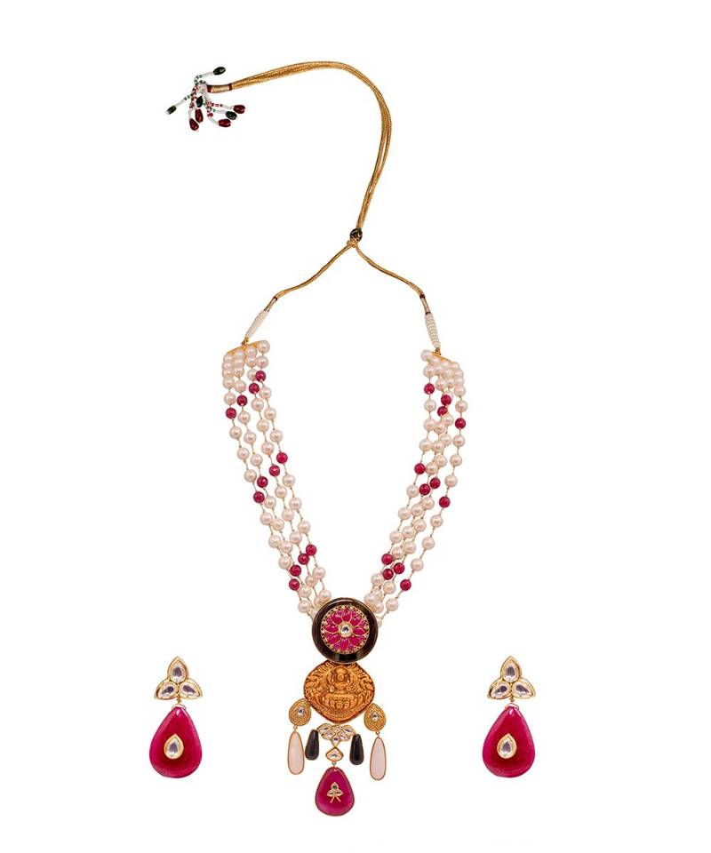 Yellow Gold multicolor kundan Jewellery