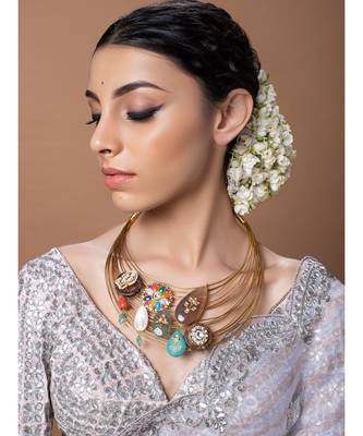 Yellow Gold multicolor kundan Necklaces 1