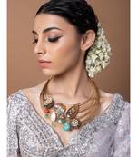 Yellow Gold multicolor kundan Necklaces