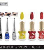 La Perla (LP-BRS-NPELCMB06-844) CH Piano Multicolor Nail Paint and BRS Eyeliner Combo