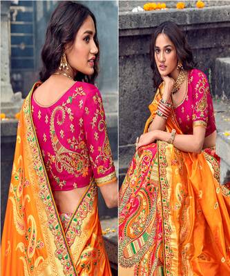 Rani Pink Heavy Embroidered Designer Lehenga  2