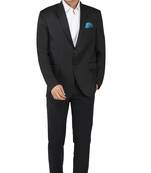 Black plain cotton bandhgala-suit