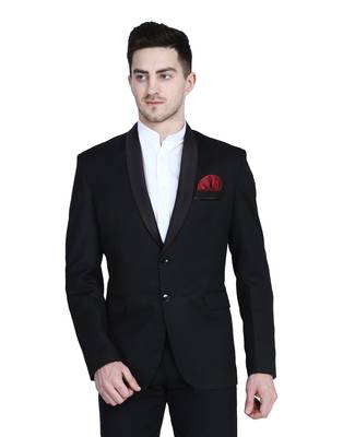 Black plain cotton bandhgala-suit 2