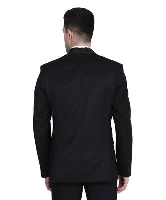 Black plain cotton bandhgala-suit 3