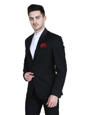 Black plain cotton bandhgala-suit 5