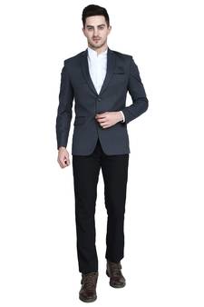 Grey plain cotton bandhgala-suit