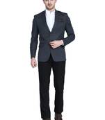 Grey plain cotton bandhgala-suit