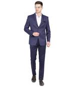 Blue plain cotton bandhgala-suit