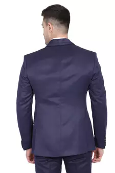 Blue plain cotton bandhgala-suit