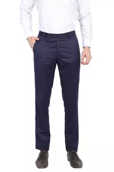 Blue plain cotton bandhgala-suit