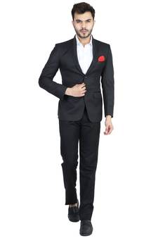 Blue plain cotton bandhgala-suit